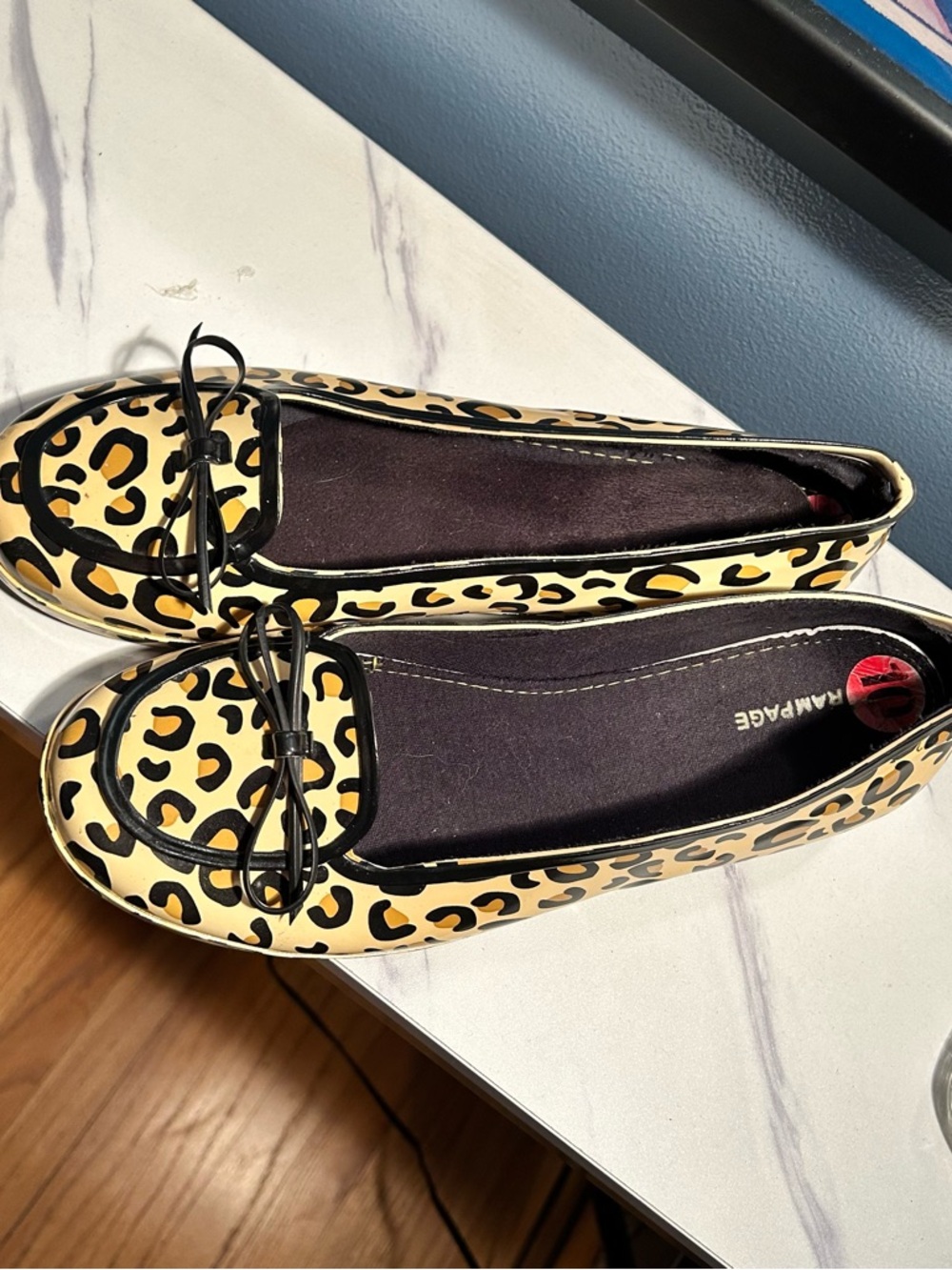 Rampage Leopard Print rain loafers